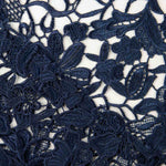 Navy Blue Floral Guipure Lace - Ribes y Casals