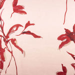 Red Watercolour Floral Print Viscose Satin - Ribes y Casals