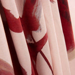 Red Watercolour Floral Print Viscose Satin - Ribes y Casals