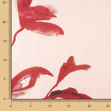 Red Watercolour Floral Print Viscose Satin - Ribes y Casals