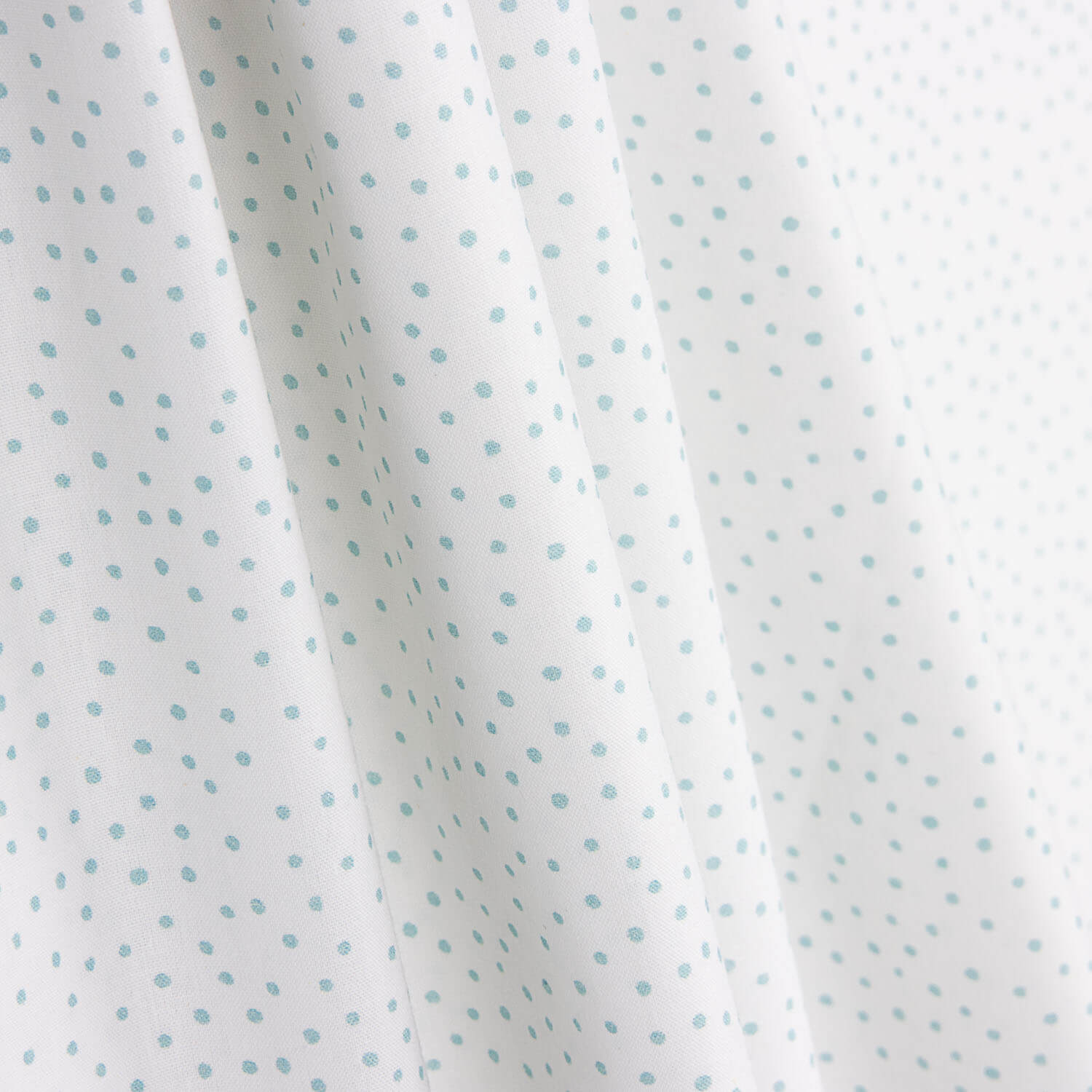 Turquoise and White Polka Dot Printed Calico - Ribes y Casals