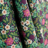 Navy Wild Garden Cotton Poplin - Ribes y Casals