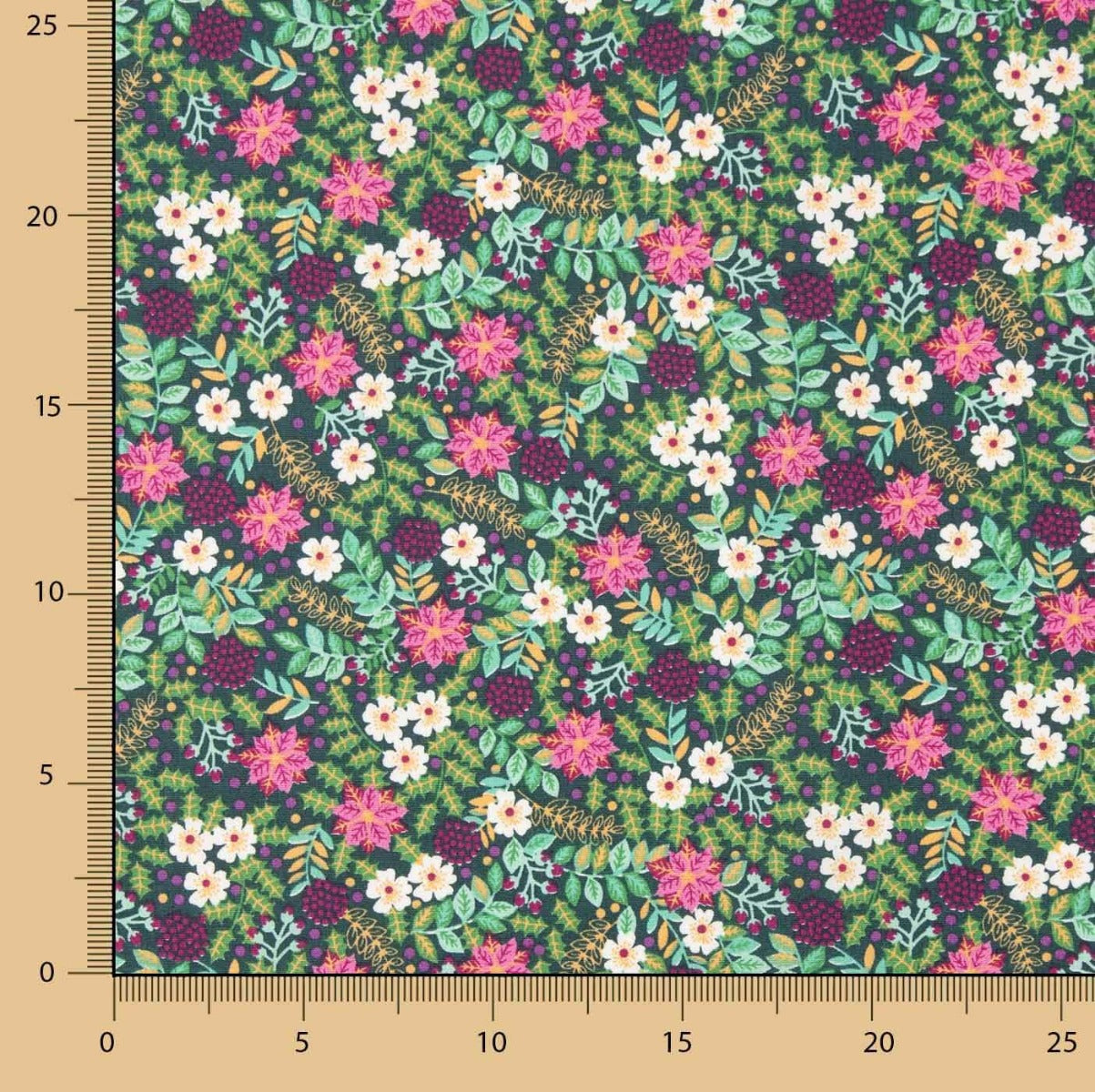 Navy Wild Garden Cotton Poplin - Ribes y Casals