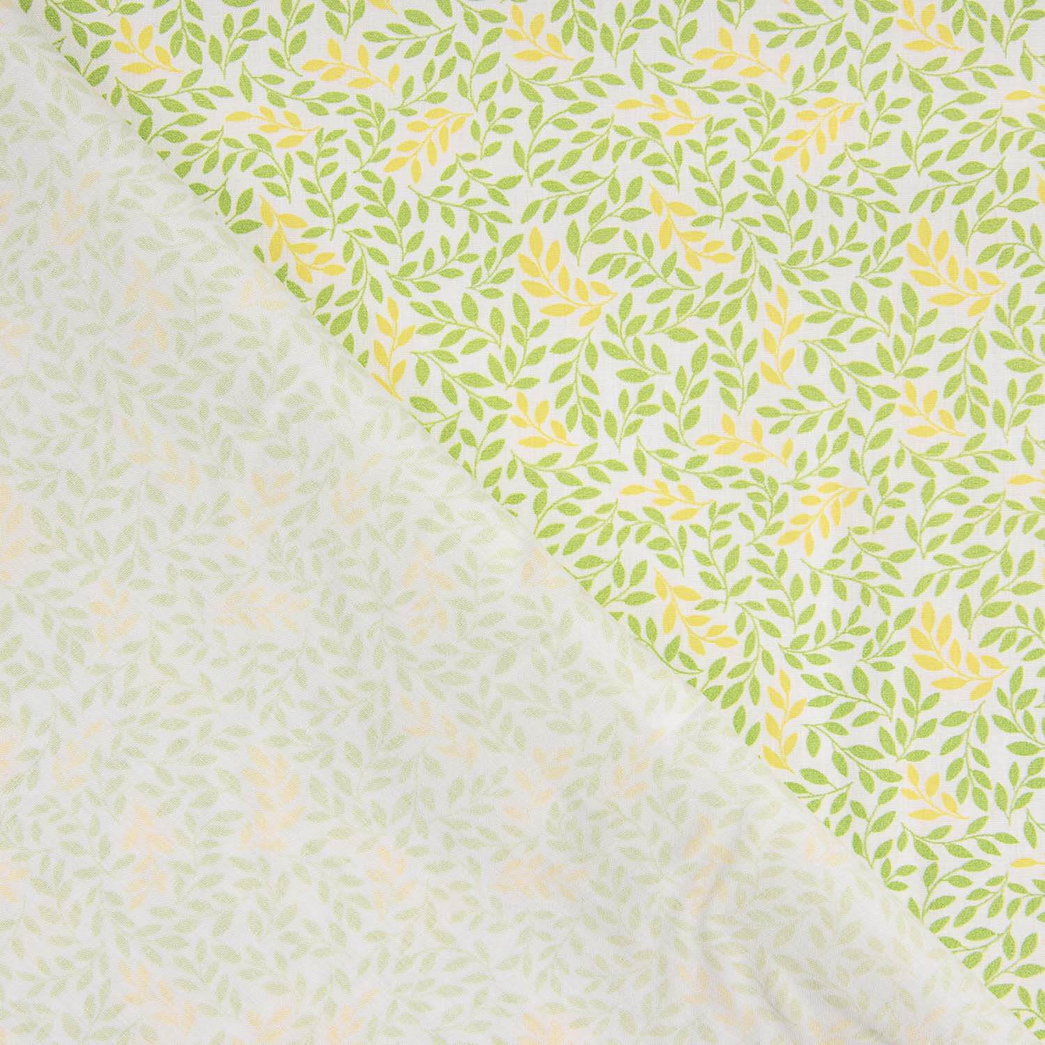 Yellow and Green Bouquet Printed Calico - Ribes y Casals