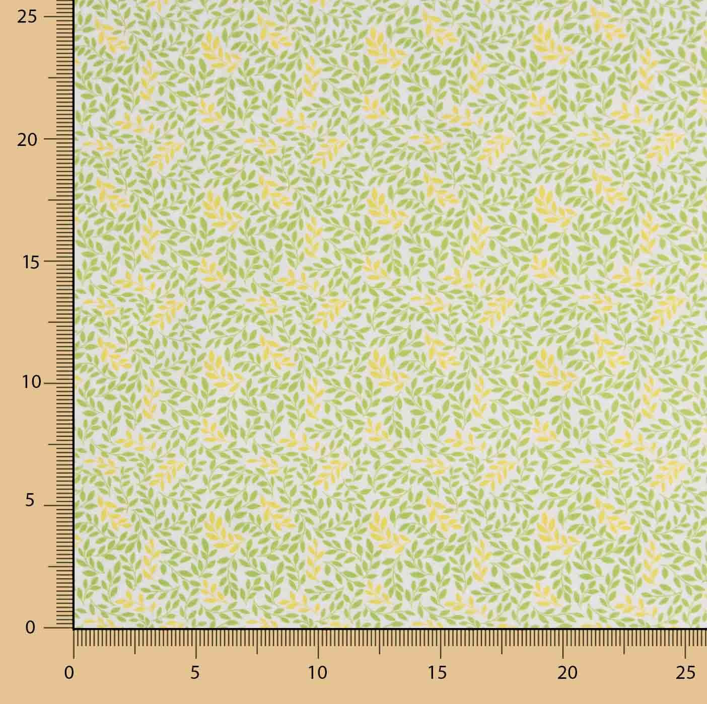 Yellow and Green Bouquet Printed Calico - Ribes y Casals