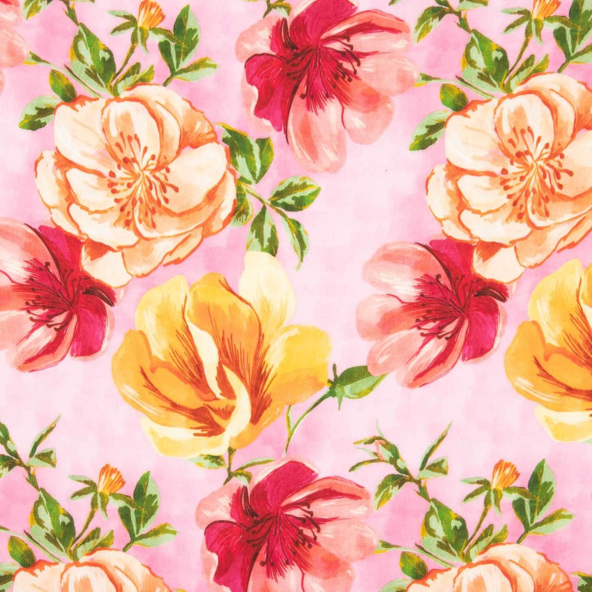 Pink Tropical Garden Viscose - Ribes y Casals