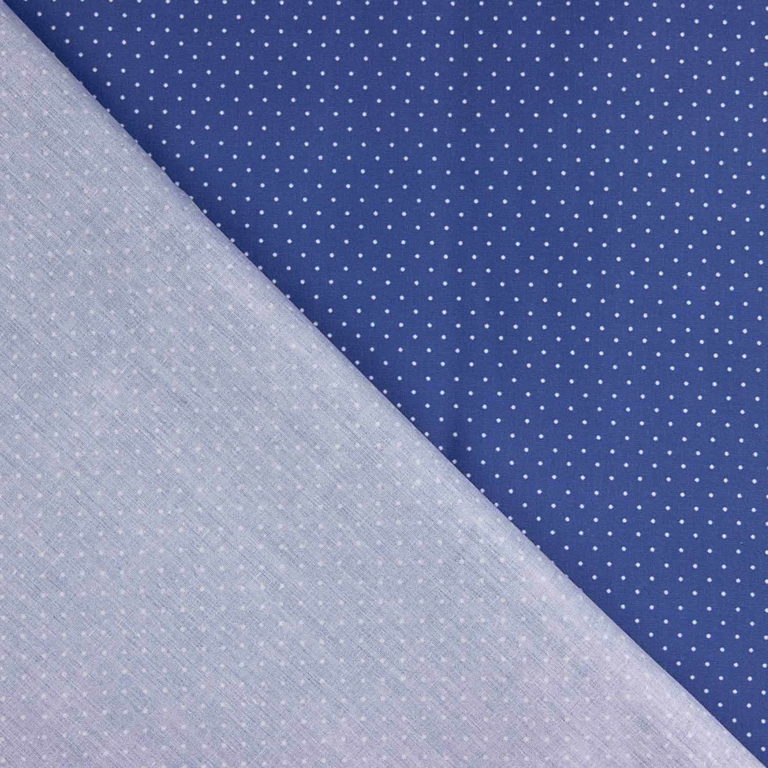 Printed Calico Blue Background White Moon - Ribes y Casals