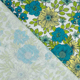 Fresh Turquoise Floral Print Calico - Ribes y Casals