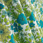 Fresh Turquoise Floral Print Calico - Ribes y Casals