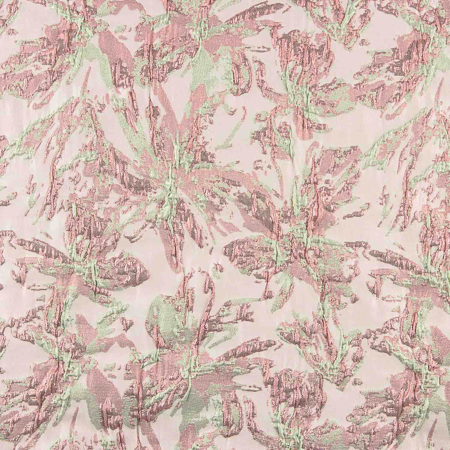 Pink and Green Floral Brocade - Ribes y Casals