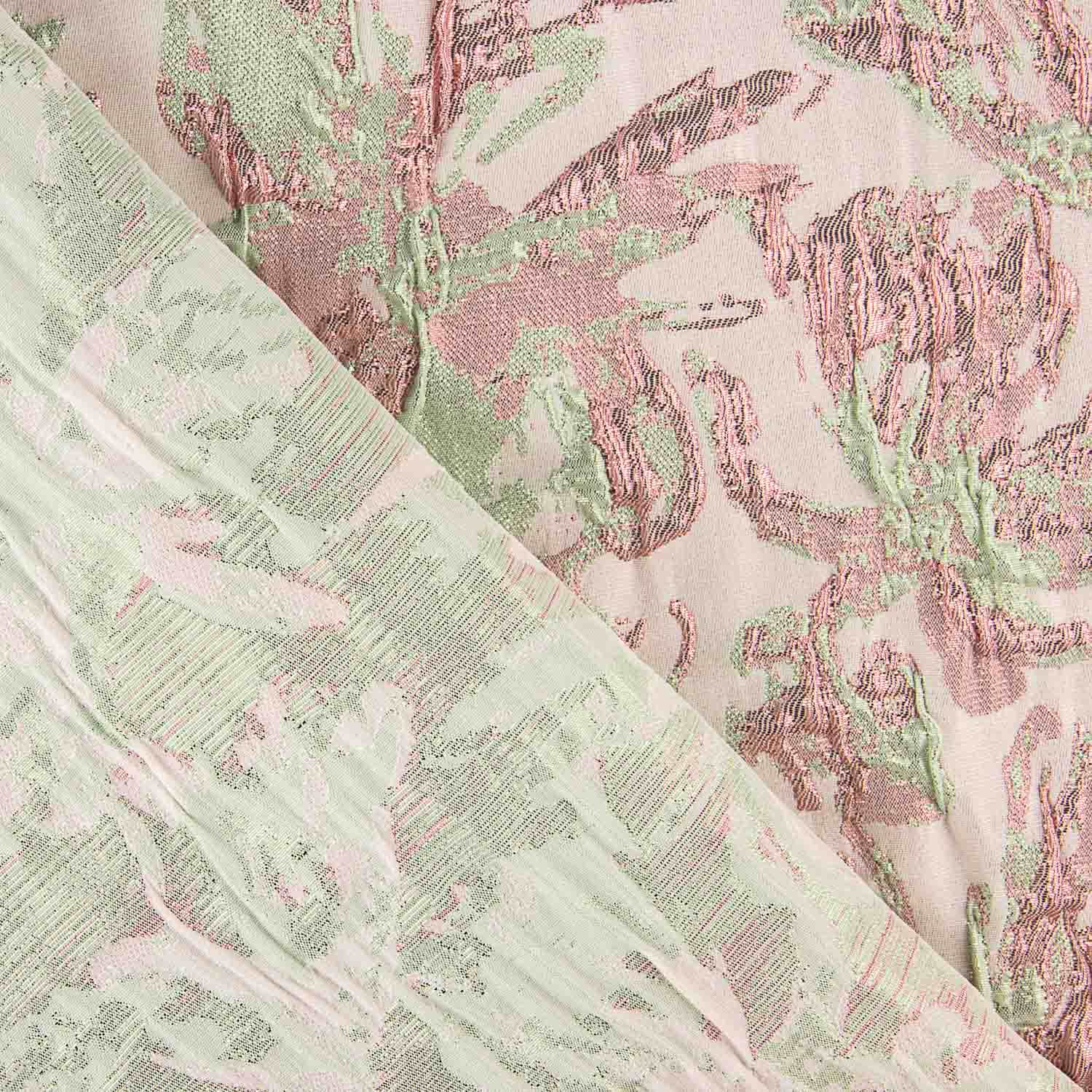 Pink and Green Floral Brocade - Ribes y Casals