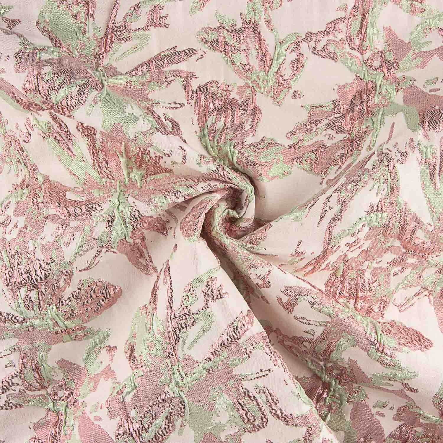 Pink and Green Floral Brocade - Ribes y Casals