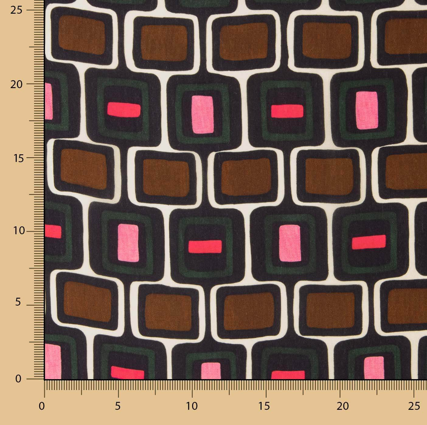 Retro Geometric Viscose Satin - Ribes y Casals