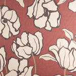 Terracotta Magnolia Printed Bambula Gauze - Ribes y Casals