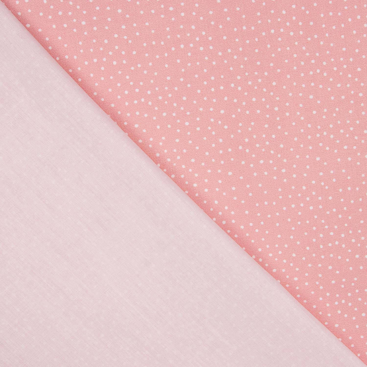 White and Strawberry Polka Dot Printed Calico - Ribes y Casals