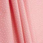White and Strawberry Polka Dot Printed Calico - Ribes y Casals