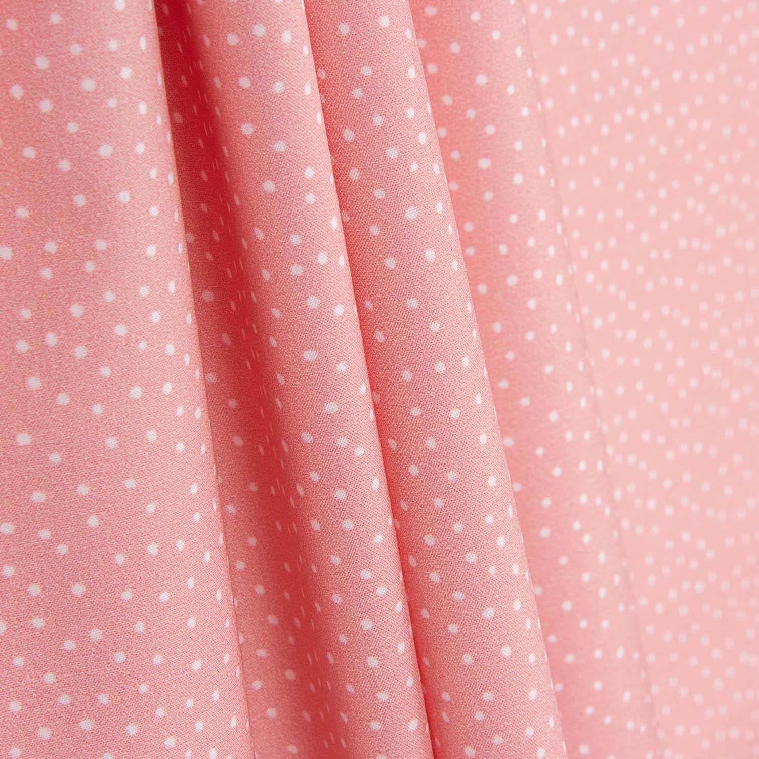 White and Strawberry Polka Dot Printed Calico - Ribes y Casals