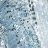 Soft Blue Tulle with Sequins and Fringes - Ribes y Casals