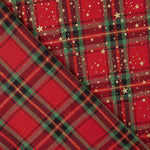 Christmas Tartan y Gold Stars Cotton Poplin - Ribes y Casals