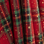 Christmas Tartan y Gold Stars Cotton Poplin - Ribes y Casals