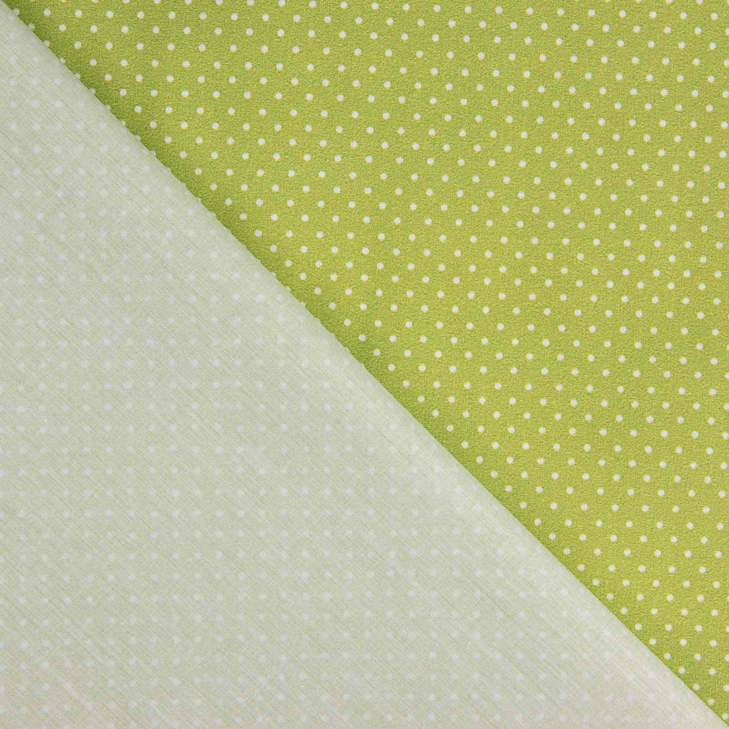 White Moon Print Calico with Pistachio Background - Ribes y Casals