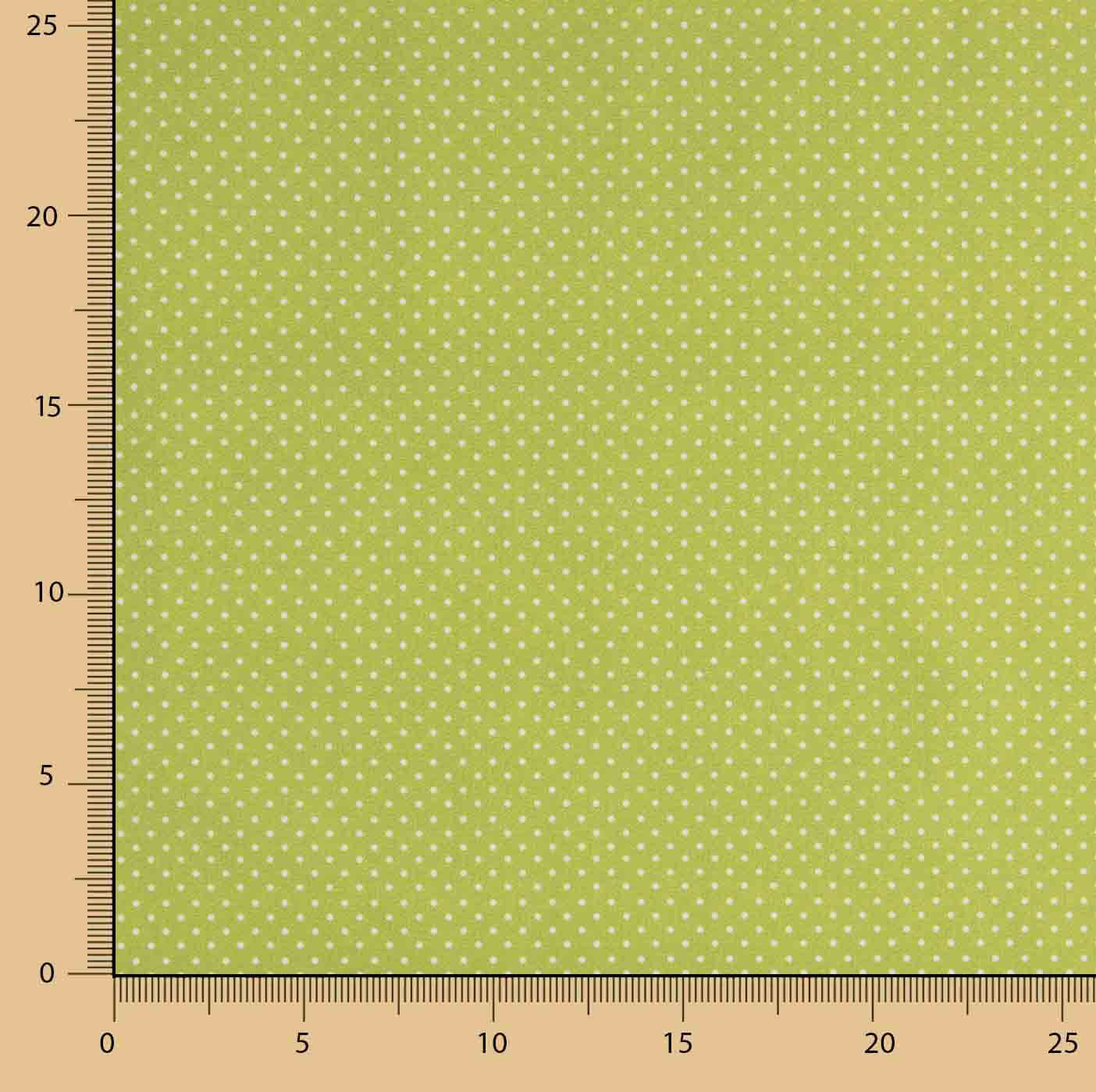 White Moon Print Calico with Pistachio Background - Ribes y Casals