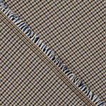 Wool-viscose blend, houndstooth pattern, brown and blue - Ribes y Casals