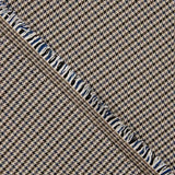 Wool-viscose blend, houndstooth pattern, brown and blue - Ribes y Casals