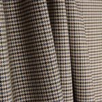 Wool-viscose blend, houndstooth pattern, brown and blue - Ribes y Casals