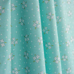 White and Aqua Green Bouquet Print Calico - Ribes y Casals