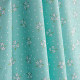 White and Aqua Green Bouquet Print Calico - Ribes y Casals