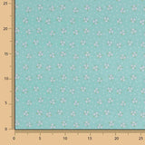White and Aqua Green Bouquet Print Calico - Ribes y Casals