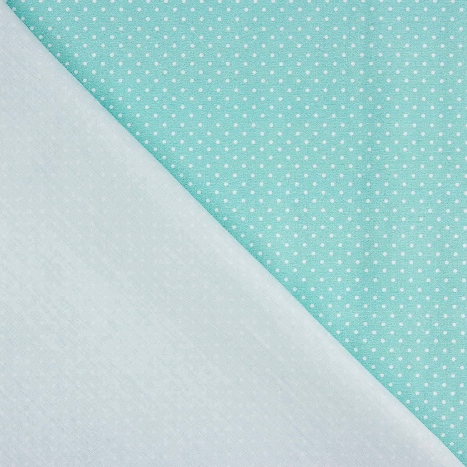 White and Aqua Green Moon Print Calico - Ribes y Casals