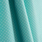 White and Aqua Green Moon Print Calico - Ribes y Casals