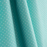 White and Aqua Green Moon Print Calico - Ribes y Casals