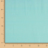 White and Aqua Green Moon Print Calico - Ribes y Casals