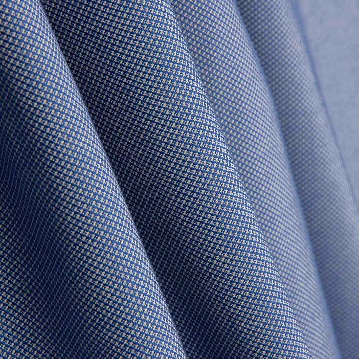 Blue Microcheck Cotton Shirt - Ribes y Casals