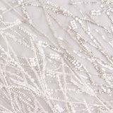White Tulle Bridal Beading with Gradient Branches – Elegance - Ribes y Casals