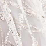White Tulle Bridal Beading with Gradient Branches – Elegance - Ribes y Casals