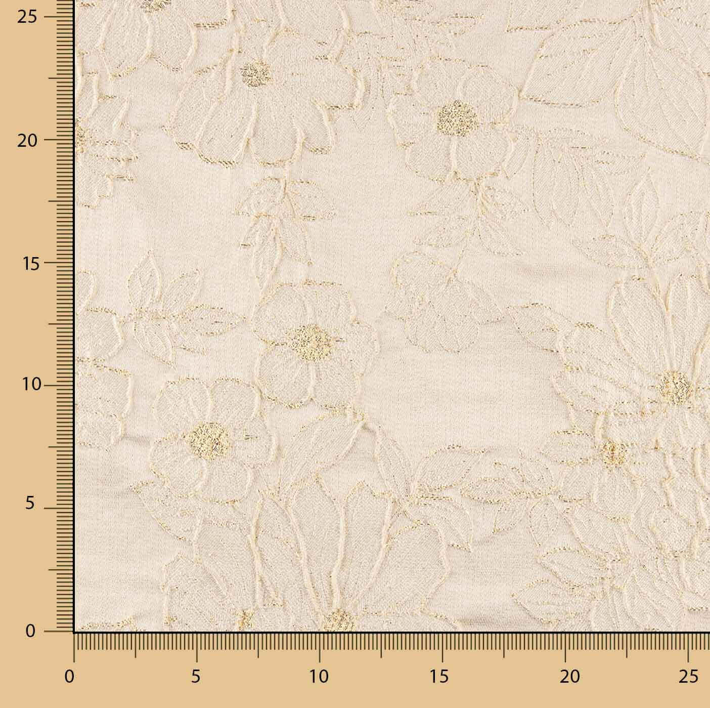 Beige Floral Brocade with Gold Detail - Ribes y Casals