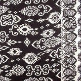 Ethnic-print viscose remnant with black border - Various lengths x 140 cm wide - Ribes y Casals
