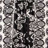 Ethnic-print viscose remnant with black border - Various lengths x 140 cm wide - Ribes y Casals
