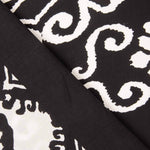 Ethnic-print viscose remnant with black border - Various lengths x 140 cm wide - Ribes y Casals