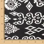 Ethnic-print viscose remnant with black border - Various lengths x 140 cm wide - Ribes y Casals