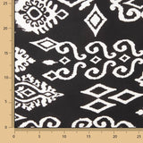 Ethnic-print viscose remnant with black border - Various lengths x 140 cm wide - Ribes y Casals