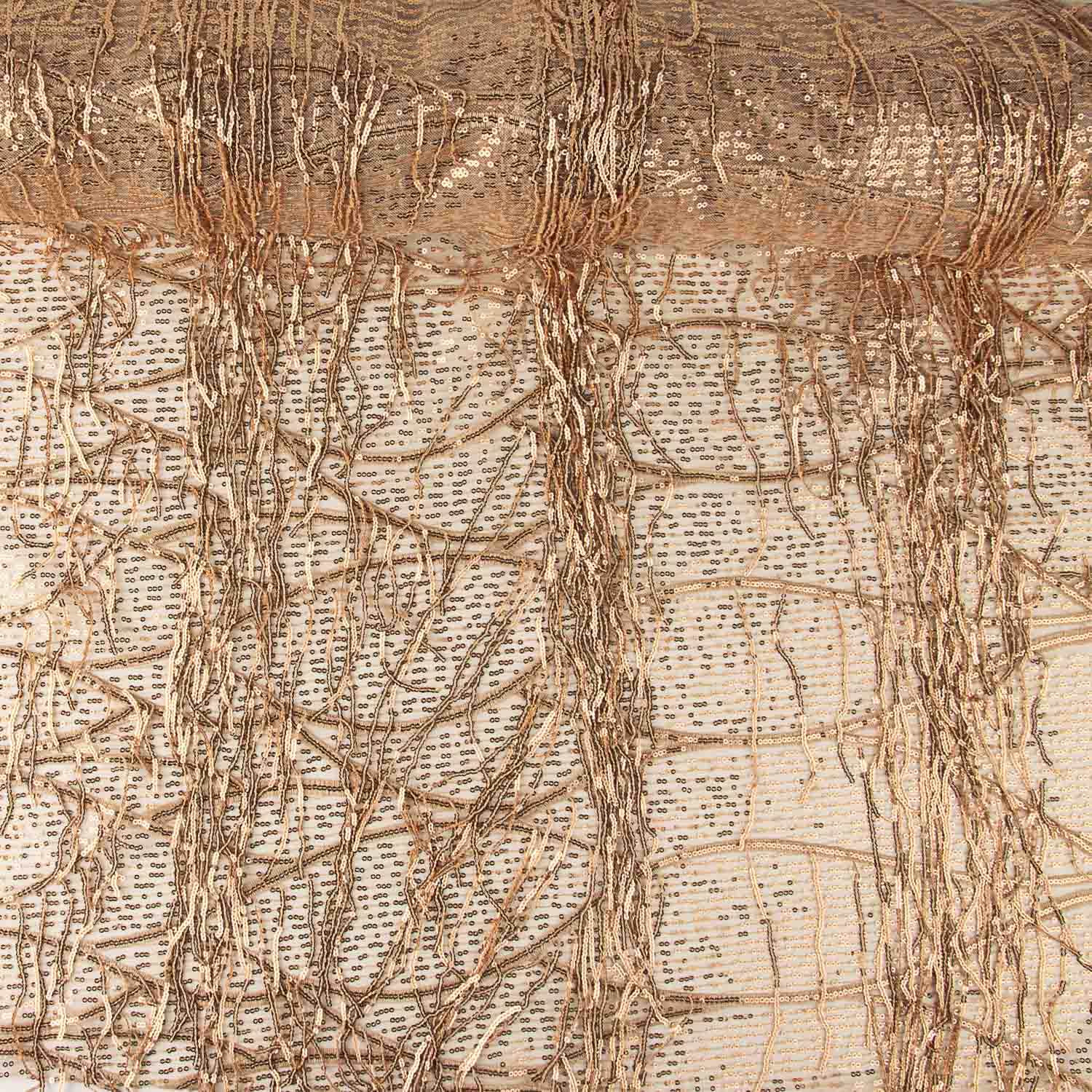 Nude Tulle with Sequins and Fringes - Ribes y Casals