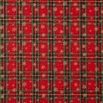 Christmas Tartan y Gold Snowflakes Cotton Poplin - Ribes y Casals