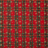 Christmas Tartan y Gold Snowflakes Cotton Poplin - Ribes y Casals