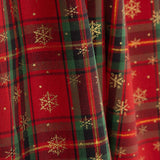 Christmas Tartan y Gold Snowflakes Cotton Poplin - Ribes y Casals