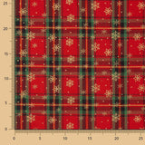Christmas Tartan y Gold Snowflakes Cotton Poplin - Ribes y Casals
